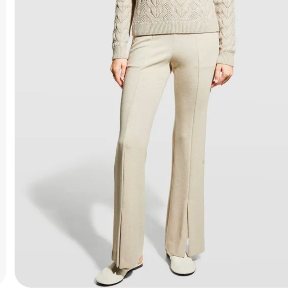 Theory Cream Boot-Cut Knit Pants - Picture 2 of 12